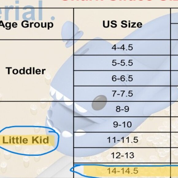 Size14-14.5 LittKids Shark Slides Boys Girls Toddlers Cloud Slides Cute Cartoon - Picture 9 of 9